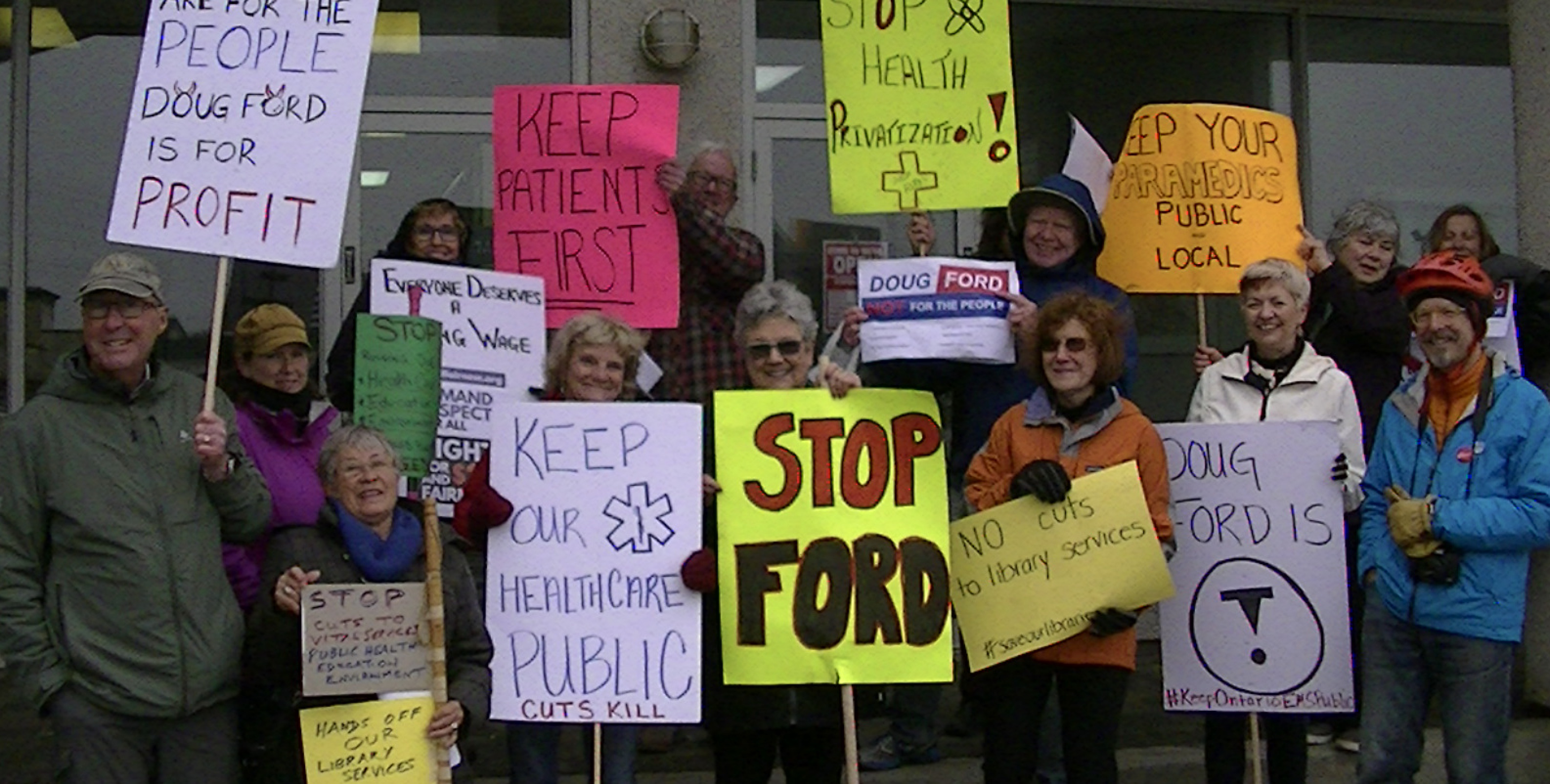 Cuts protest outside MPPs office 1 May 2018